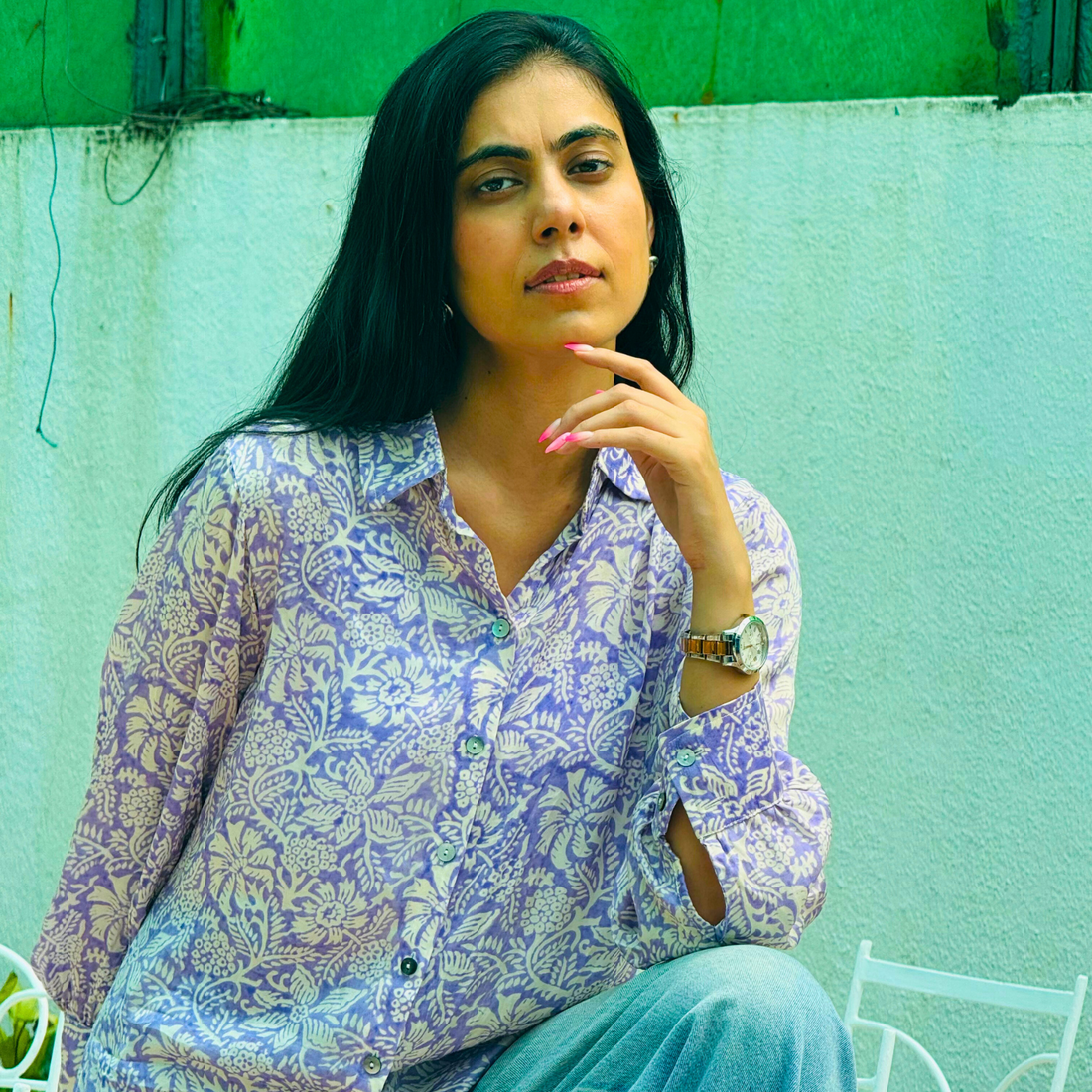 Lavender Bliss : Pure Modal Silk Shirt