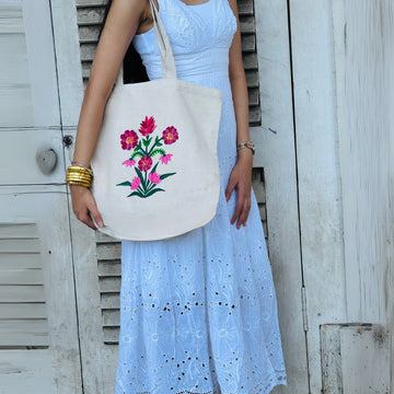 Flora Muse HandPainted Aesthetic Tote Bag