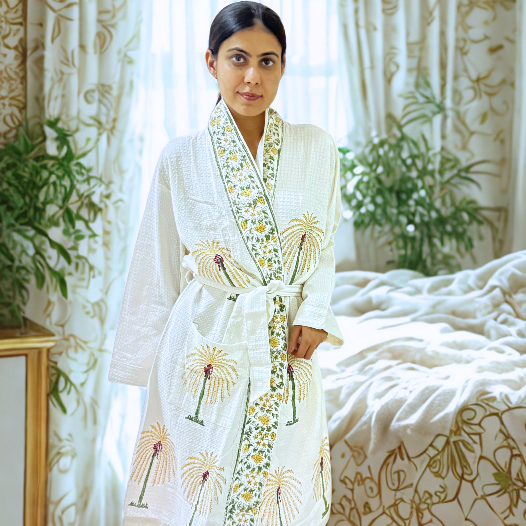 Tender Moodie Handblock Premium Bathrobe