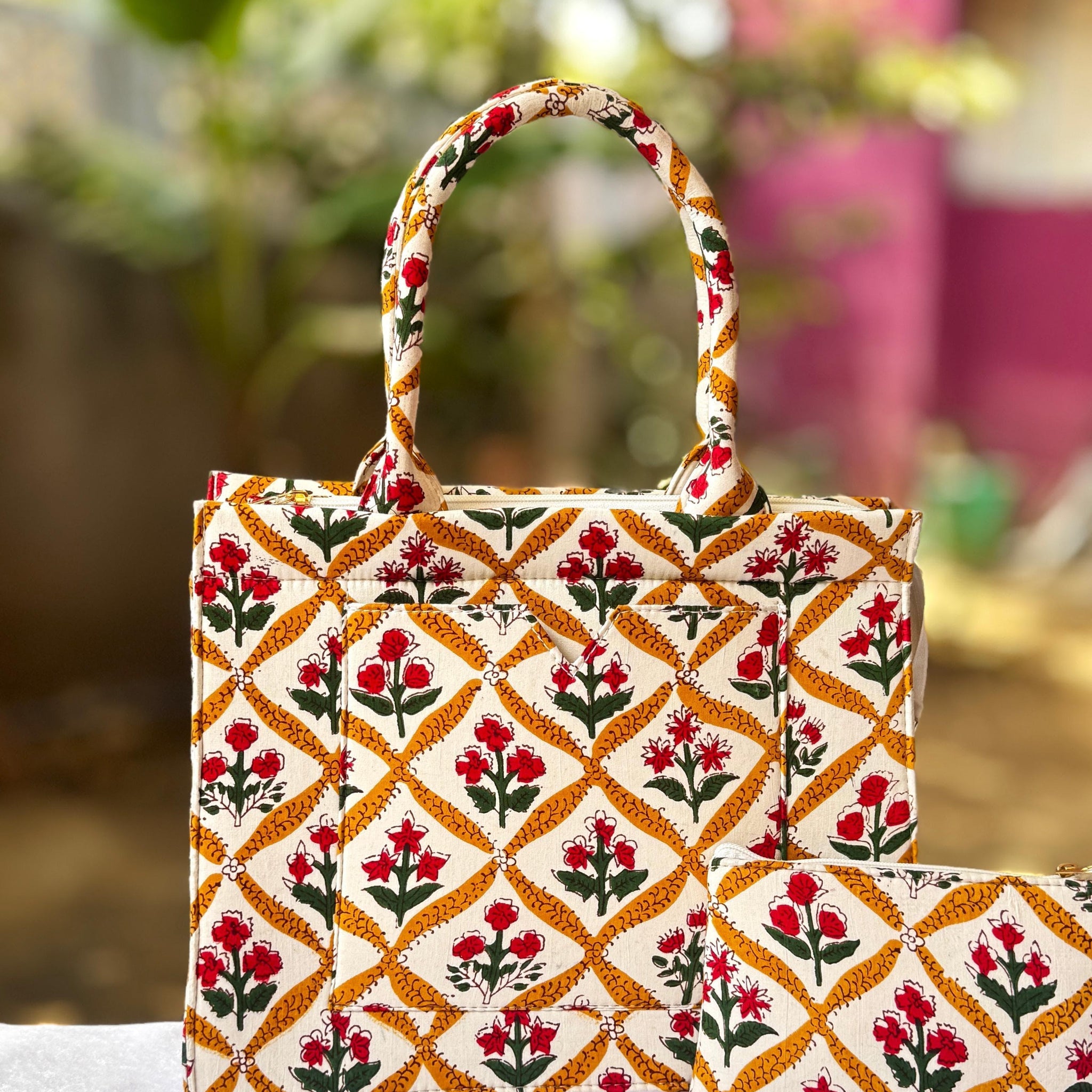 Heritage Garden Handblock Handbag