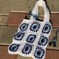 Evil Eye - GrandMa Handmade Crochet Bag handmade crochet bag close-up detail, print pattern