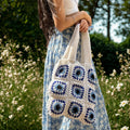 Evil Eye - GrandMa Handmade Crochet Bag handmade crochet bag close-up detail, print pattern