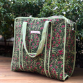Gardenia Lush Quilted Tote Bag - 100% Cotton, hand block printed quilted cotton tote bag, main product image, Sanganer Jaipur artisan craft
