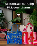 Gulabi Kamal handblock handbag collection, tradition meets utility, styled charm accessory image