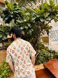 Lush Premium Hand Block Shirt hand block printed cotton shirt close-up detail, print pattern