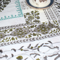 Motif Life Handlook Cotton Mat + Runner 7 Pcs Set hand block printed cotton table mat and runner set styled view showing full set