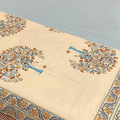 Pomo Sky - Handlook Reversible Soft Quilts ( Dohar ) hand block printed reversible cotton quilt (dohar) styled view showing full set
