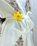Royal Radiant Handblock Premium Bathrobe hand block printed premium cotton bathrobe close-up detail, print pattern