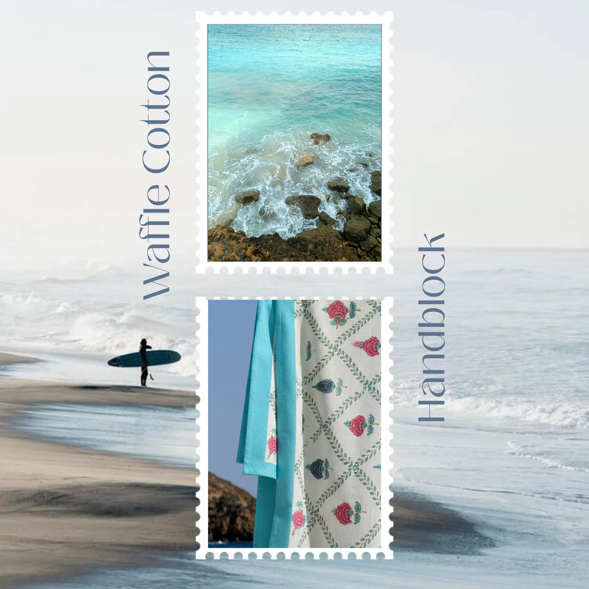 Waffle cotton fabric swatch for Gulabi Kamal bathrobes