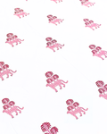 Wild Pink Panther Forest - Luxe Handblock Bedding hand block printed cotton bedding set close-up detail, hand block print pattern
